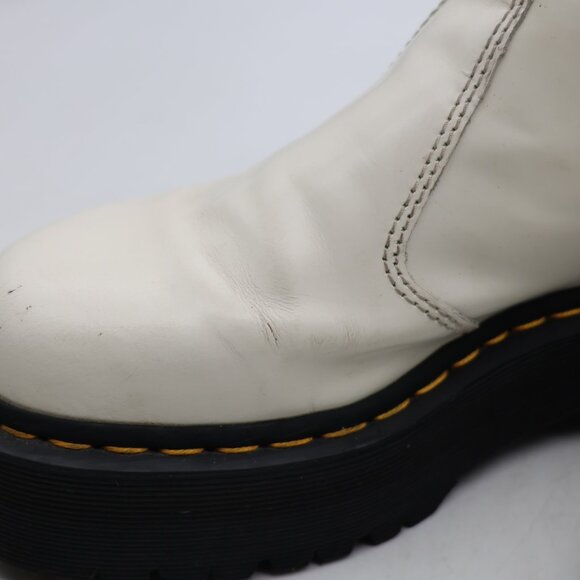 Doc Dr. Martens 2976 Quad Women's Size 7 White Leather Platform Chelsea Boots - Picture 11 of 12